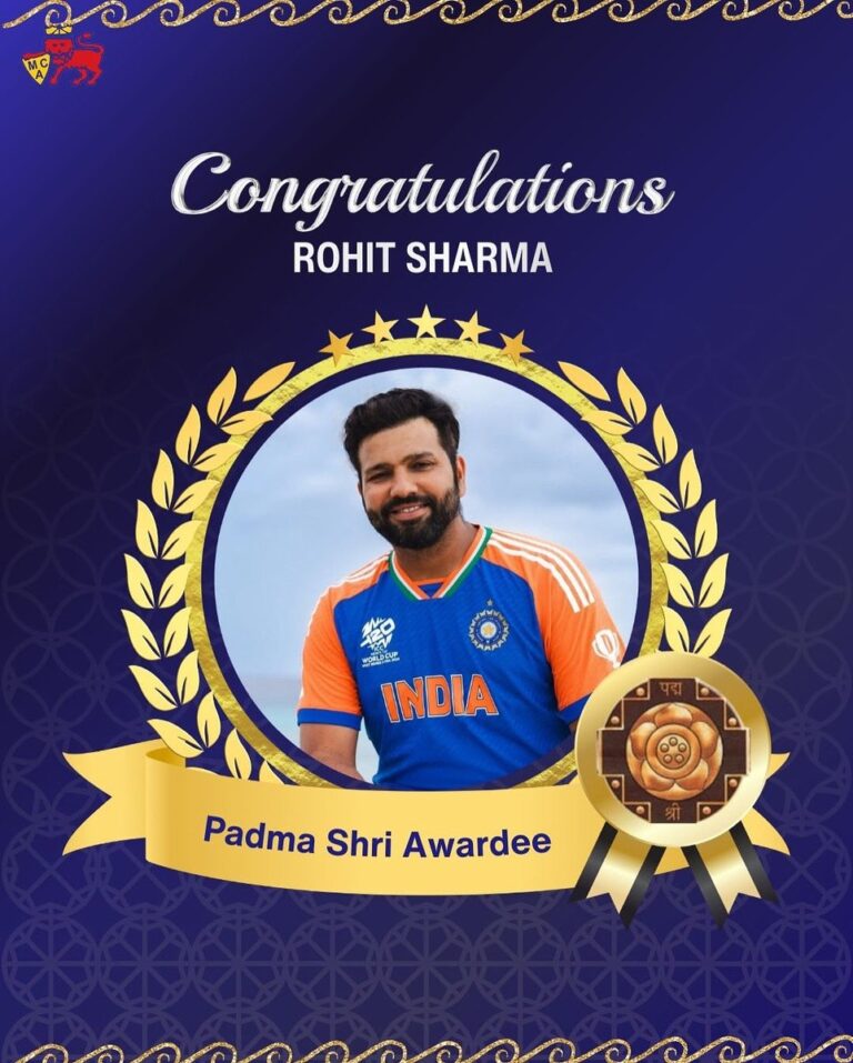 Padma Awards for Sports Icons: Rohit Sharma, Harmanpreet Kaur, Vijay Amritraj Honoured