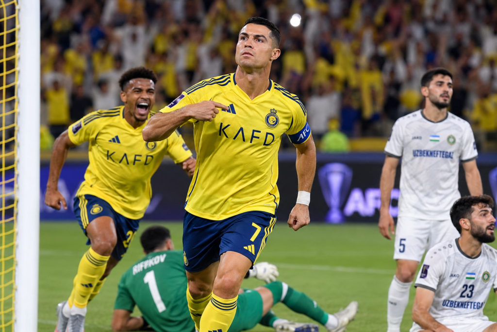 Al-Nassr vs Neftchi Fergana football match