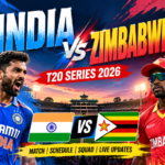 India vs Zimbabwe T20 cricket series 2026 featured graphic with both teams