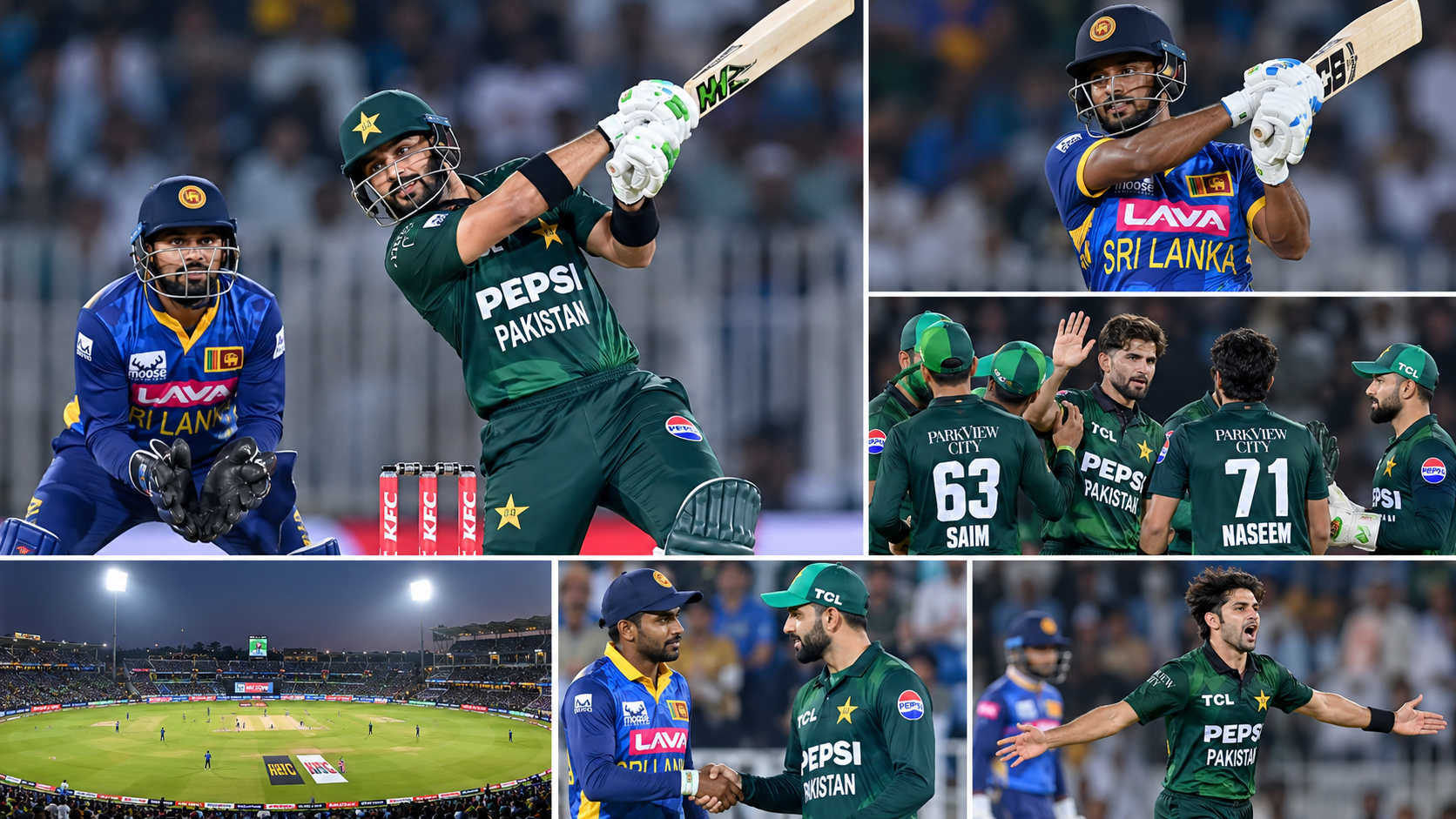 Sri Lanka vs Pakistan cricket match at Rawalpindi Stadium