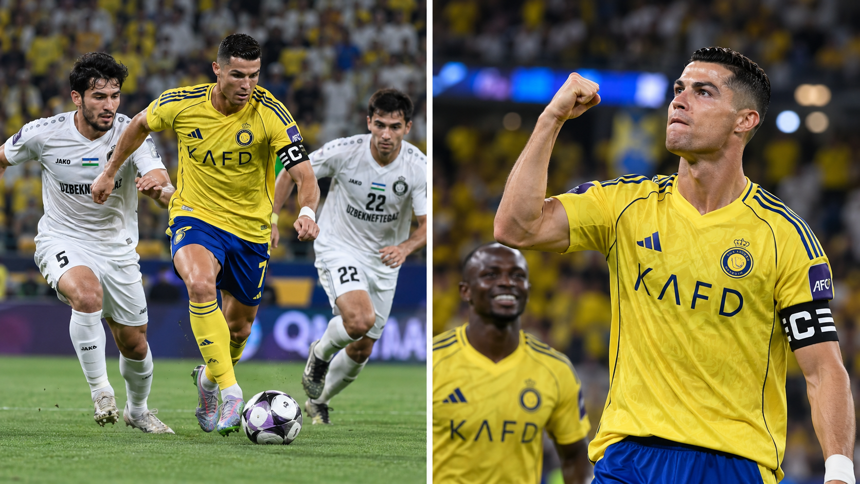 Cristiano Ronaldo celebrating for Al-Nassr