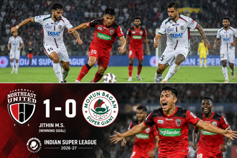 NorthEast United vs Mohun Bagan football match graphic